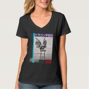 Japanese Alien Visit Cyberpunk Vaporwave Streetwea T-Shirt