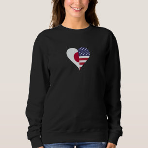 Japanese Americans American Flag Japanese Flag Hea Sweatshirt