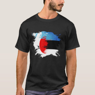 Japanese and Estonian DNA Heritage Flag T-Shirt