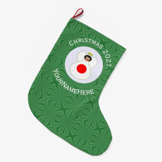 Japanese Angel Christmas Flag Personalised Large Christmas Stocking