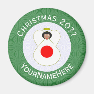 Japanese Angel Christmas Flag Personalised Magnet