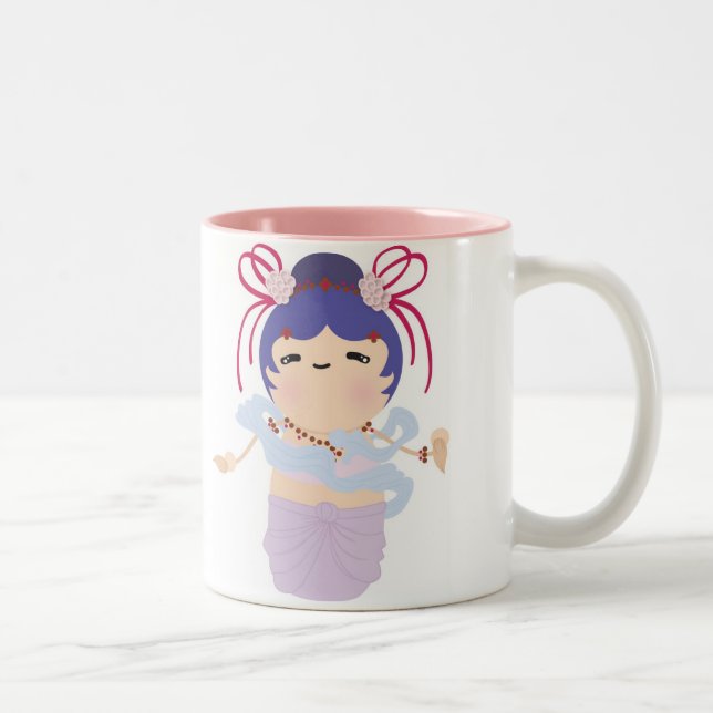Japanese Angel Doll Two-Tone Coffee Mug (Right)