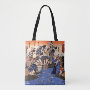 Japanese Animals Washing Clothes Tote Bag
