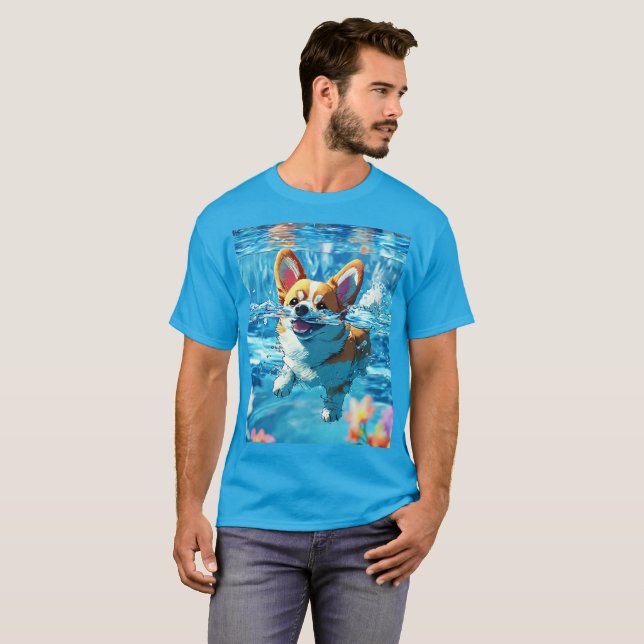 Japanese animation, panoramic, colourful, a dog T-Shirt (Front Full)