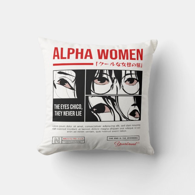 Japanese Anime Alpha Women Cushion (Front)