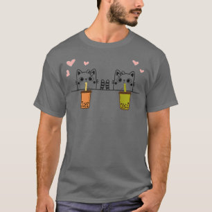 Japanese Anime Cat Boba Tea Bubble Tea Anime Kawai T-Shirt