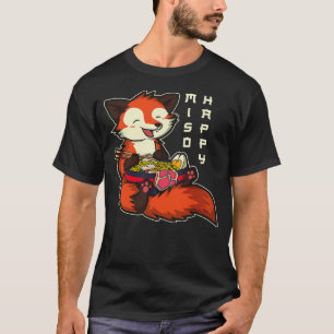 Japanese Anime Kawaii Ramen Noodles Fox T-Shirt