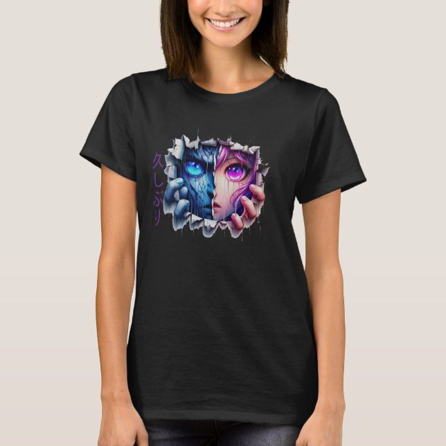 Japanese Anime Long Time No See T-Shirt (Front)