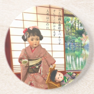 Japanese Antique Doll Mum Coaster