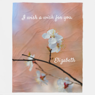 Japanese Apricot Blossoms Fleece Blanket