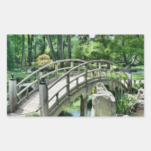 Japanese arch bridge rectangular sticker