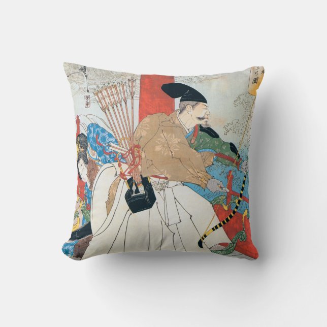 Japanese Archer Ancient Art Cushion (Front)