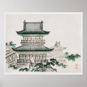Japanese Architecture by Kōno Bairei (1844-1895) Poster