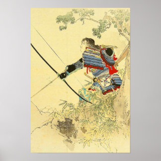 Japanese Art - A Samurai With A Longbow And Arrows Poster