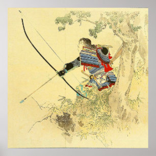 Japanese Art - A Samurai With A Longbow And Arrows Poster