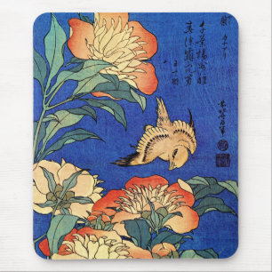 Japanese Art Birds and Flowers Mouse Pad