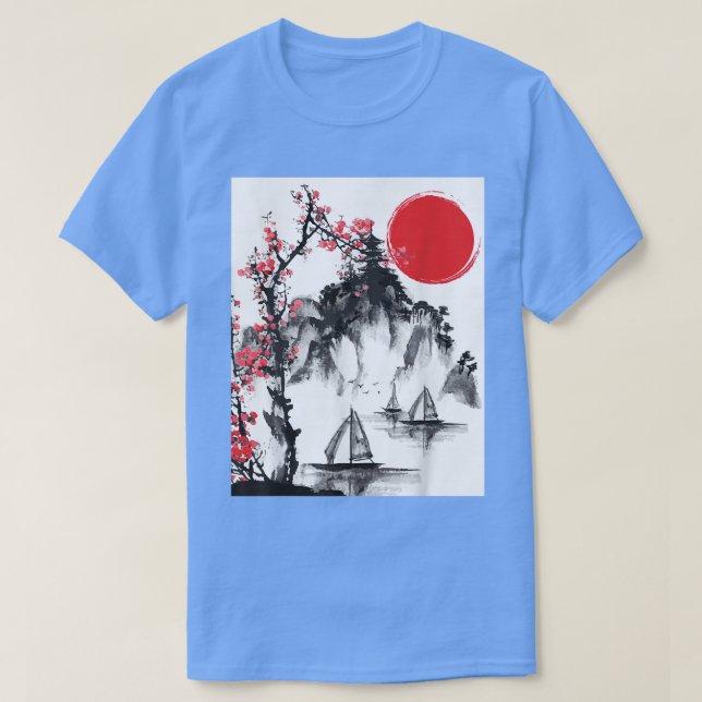 Japanese Art Birds Tree Blossoming Aesthetic Lover T-Shirt (Design Front)