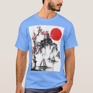 Japanese Art Birds Tree Blossoming Aesthetic Lover T-Shirt