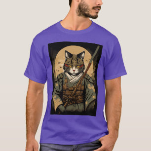 Japanese Art Cat Samurai Cute Cat retro T-Shirt