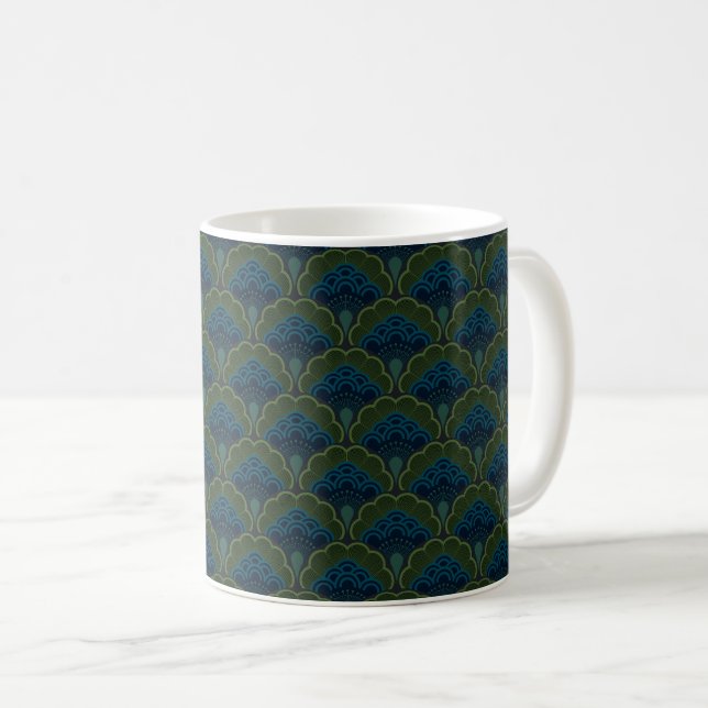 Japanese art deco style_Deep Forest Coffee Mug (Front Right)
