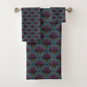 Japanese art deco style_Midnight Bath Towel Set