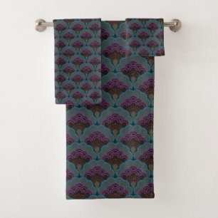 Japanese art deco style_Midnight Bath Towel Set