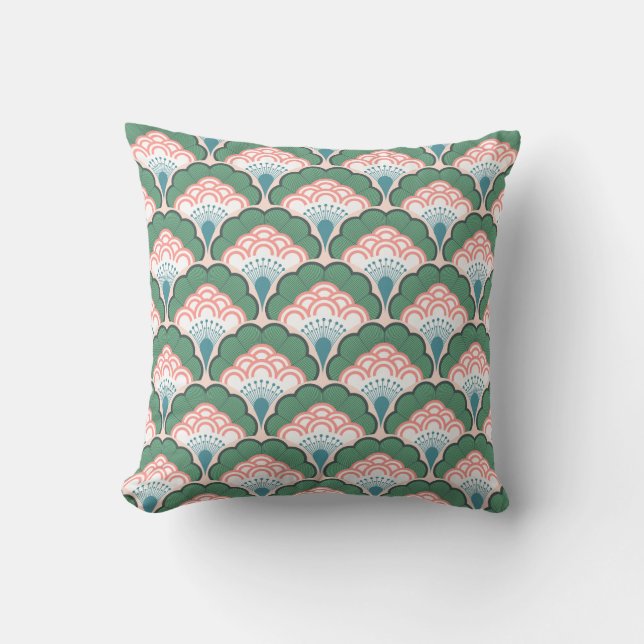 Japanese art deco style_ Tropical Cushion (Front)