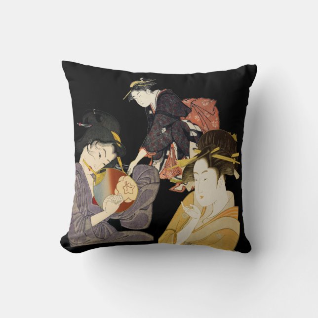 Japanese Art Design Throw Pillows (Front)
