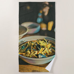 Japanese Art For Food Lovers Beach Towel