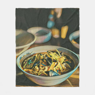 Japanese Art For Food Lovers Fleece Blanket