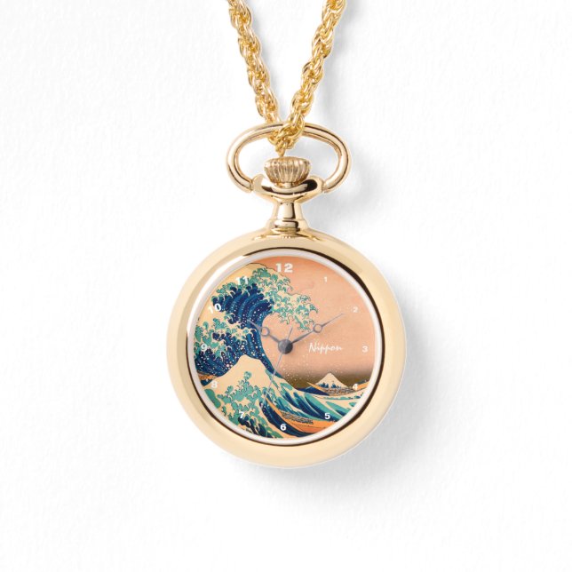 Japanese Art & Great Wave off Kanagawa /Japan Fuji Watch (Front)