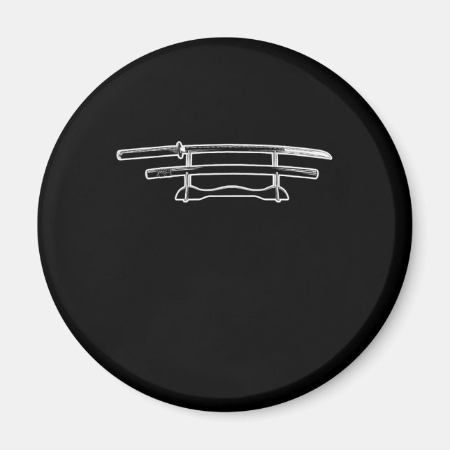 Japanese Art Katana Sword Japan Warrior Samurai Gi Magnet (Front)