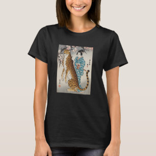Japanese Art Leopard Kyosai Vintage Japan Artwork T-Shirt