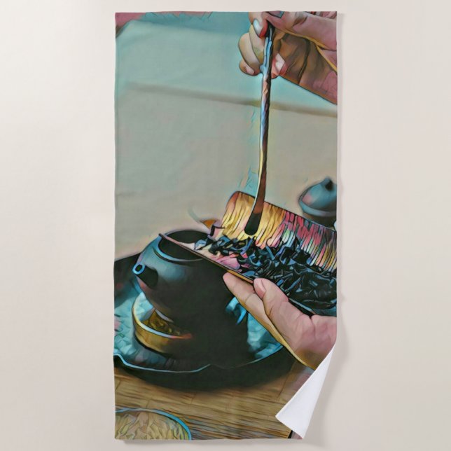 Japanese art lover beach towel (Front)