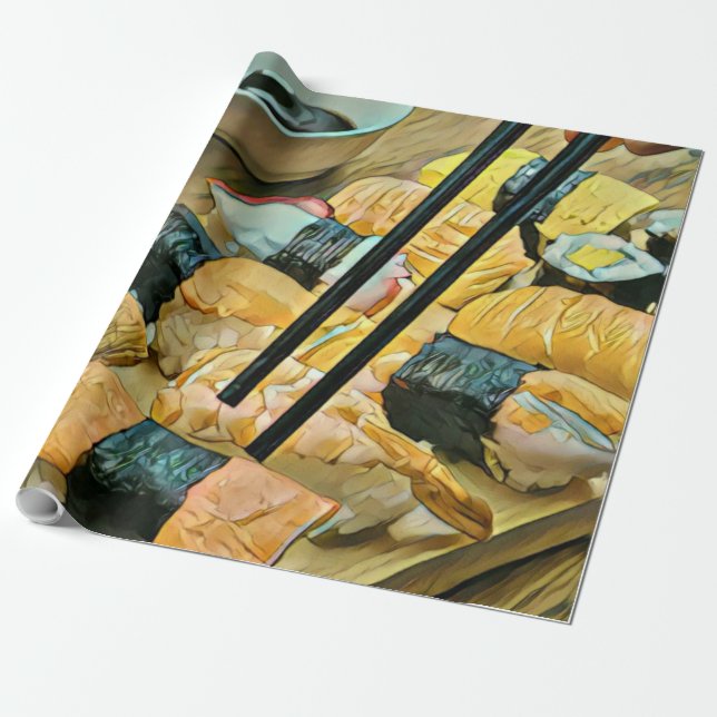 Japanese art lover wrapping paper (Unrolled)