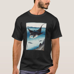 Japanese Art Manta Ray Kyosai Vintage Japan Artwor T-Shirt
