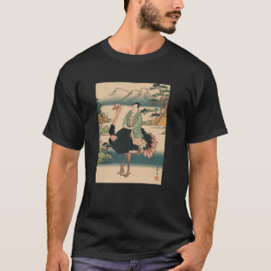 Japanese Art Ostrich Kyosai Vintage Japan Artwork T-Shirt
