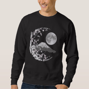Japanese art Sakura Garden Geisha Mount Fuji Cherr Sweatshirt
