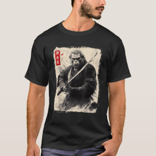 Japanese Art Samurai Bigfoot Vintage Sasquatch Ret T-Shirt