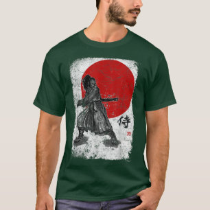 Japanese Art Samurai Vintage Fighter Retro Anime D T-Shirt
