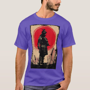 Japanese Art Samurai Vintage Martial Fighter Moon T-Shirt