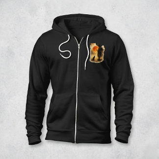  Japanese Art Samurai Warrior & Black Cat  Hoodie