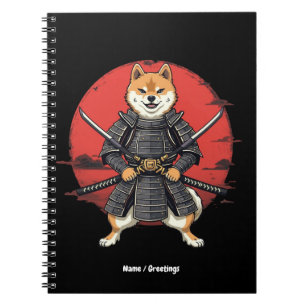 Japanese Art Shiba Inu Samurai Graphic Design Notebook