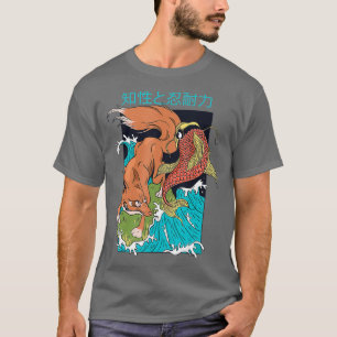 Japanese art style - fox and koi fish T-Shirt