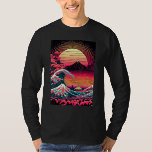 Japanese Art Ukiyo-e Style Retrowave Great Wave Of T-Shirt