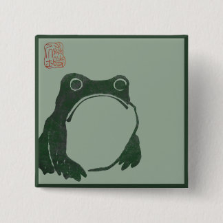 Japanese art ukiyo frog 15 cm square badge