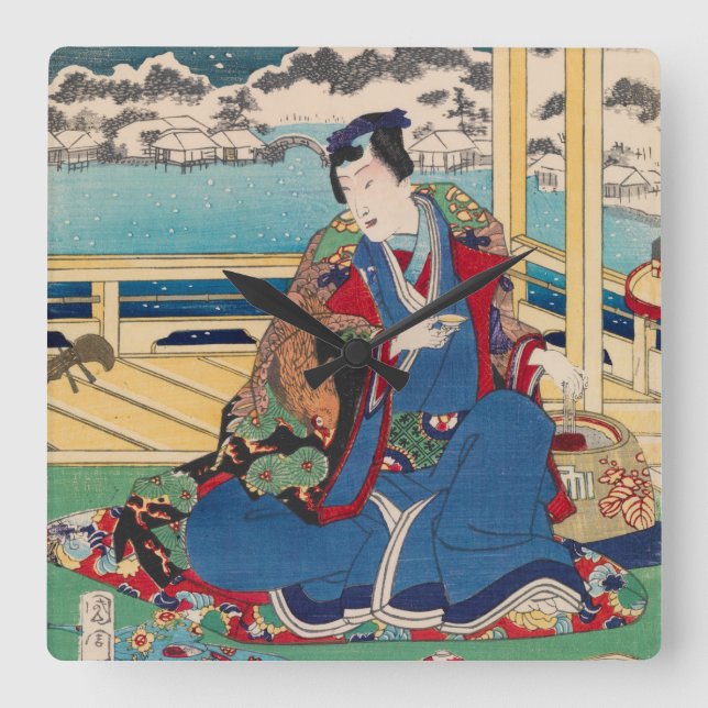 Japanese Art wall clock (Front)