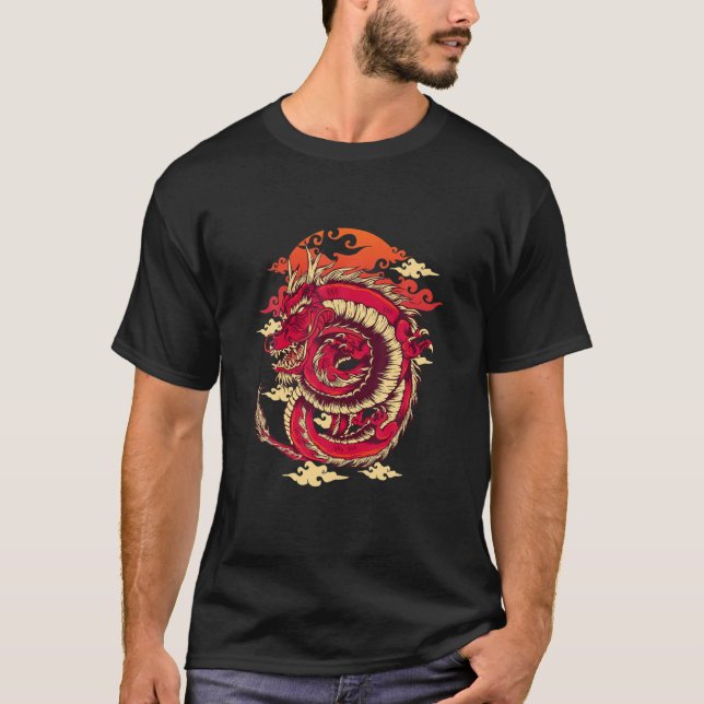 Japanese Artwork Dragon Traditional Art Irezumi Re T-Shirt (Front)
