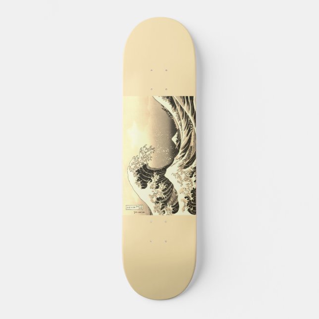 Japanese artwork painting wave, skateboard (Front)