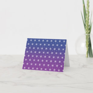 Japanese Asanoha Blue & Purple Personalised Thank You Card